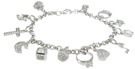 925 Sterling Silver Rhodium Finish CZ Charm Tiffany Style Bracelet