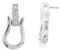 925 Sterling Silver Platinum Finish Fashion Pave Earrings