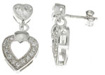 925 Sterling Silver Platinum Finish Antique Style Fashion Pave Earrings