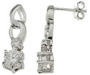 925 Sterling Silver Platinum Finish Brilliant Fashion Earrings