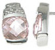 925 Sterling Silver Rhodium Finish Simulated Lavender Crystal Cushion Cut Fashion Earrings