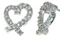 925 Sterling Silver Rhodium Finish CZ Brilliant Heart Fashion Pave Earrings