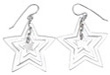 925 Sterling Silver Rhodium Finish Star Fashion Earrings