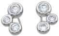 wholesale sterling silver three stone earrings