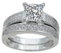 Certified Moissanite 925 Sterling Silver Princess Solitaire Engagement Ring