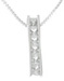 925 Sterling Silver Platinum Finish Princess Fashion Pendant