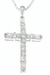 925 Sterling Silver Platinum Finish Fashion Cross Pendant