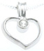 925 Sterling Silver Platinum Finish Fashion Heart Pendant