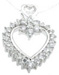 925 Sterling Silver Platinum Finish Fashion Heart Pendant