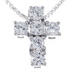 925 Sterling Silver Platinum Finish Fashion Cross Pendant