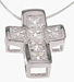 925 Sterling Silver Platinum Finish Princess Fashion Cross Pendant
