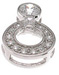 925 Sterling Silver Platinum Finish Fashion Pave Pendant