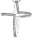 925 Sterling Silver Rhodium Finish Cross Fashion Pave Pendant