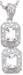 925 Sterling Silver Rhodium Finish Brilliant & Baguettes Fashion Bezel Pendant