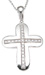 925 Sterling Silver Rhodium Finish CZ Brilliant Cross Pave Pendant