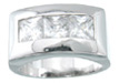925 Sterling Silver Platinum Finish Princess Fashion Ring