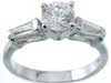 925 Sterling Silver Platinum Finish Brilliant Solitaire Engagement Ring