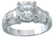 925 Sterling Silver Platinum Finish Brilliant Solitaire Engagement Ring