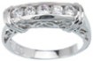 925 Sterling Silver Platinum Finish Antique Style Channel Set Ring
