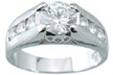 925 Sterling Silver Platinum Finish Brilliant Fashion Channel Set Ring
