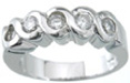 925 Sterling Silver Platinum Finish Fashion Ring