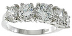 925 Sterling Silver Platinum Finish Brilliant Fashion Engagement Band