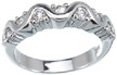 925 Sterling Silver Platinum Finish Fashion Ring