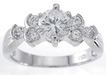 925 Sterling Silver Platinum Finish Brilliant Fashion Engagement Ring