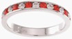 925 Sterling Silver Platinum Finish Channel Set Band