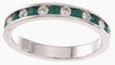 925 Sterling Silver Platinum Finish Channel Set Band
