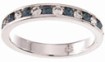 925 Sterling Silver Platinum Finish Channel Set Band