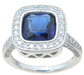 dropship 925 sterling silver simulated sapphire ring