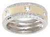 925 Sterling Silver Princess Cut Mens Wedding Band