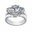 drop ship 925 sterling silver three stone wedding ring set