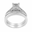 drop ship 925 sterling silver princess engagement ring set