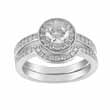 drop ship 925 sterling silver halo engagement ring set