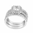 dropship 925 sterling silver halo engagement ring set