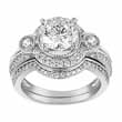 drop ship 925 sterling silver halo wedding ring set