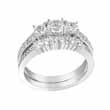 dropship 925 sterling silver three stone wedding ring set