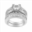 1.25ct princess 925 silver Sterling Couture engagement ring set