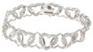 925 Sterling Silver Rhodium Finish CZ Heart Fashion Bracelet