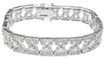 925 Sterling Silver Rhodium Finish CZ Marquise Antique Style Bracelet