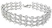 925 Sterling Silver Rhodium Finish CZ Antique Style Bracelet