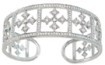925 Sterling Silver Rhodium Finish Antique Style Cuff Bangle