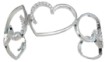 925 Sterling Silver Rhodium Finish CZ Heart Bangle