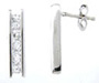 925 Sterling Silver Platinum Finish Princess Fashion Earrings