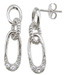 925 Sterling Silver Rhodium Finish Brilliant Fashion Pave Earrings