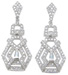 925 Sterling Silver Rhodium Finish Brilliant & Baguettes Antique Style Pave Earrings