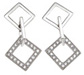 925 Sterling Silver Rhodium Finish CZ Fashion Earrings