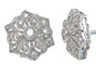 925 Sterling Silver Rhodium Finish CZ Antique Style Earrings